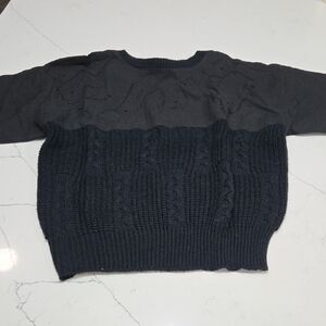 80's Vintage Elegant Black Knit Women's Blouse Sz L Gentle Used